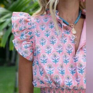 Marea Sarah Flutter Dress Coral Multi